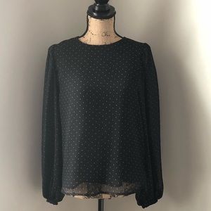 Polka Dot Black & White Blouse